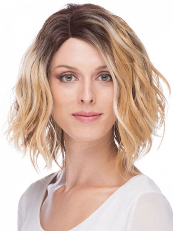 Parrucca Di Capelli Umani Ondulati Medi