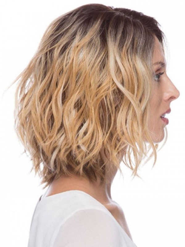 Parrucca Di Capelli Umani Ondulati Medi