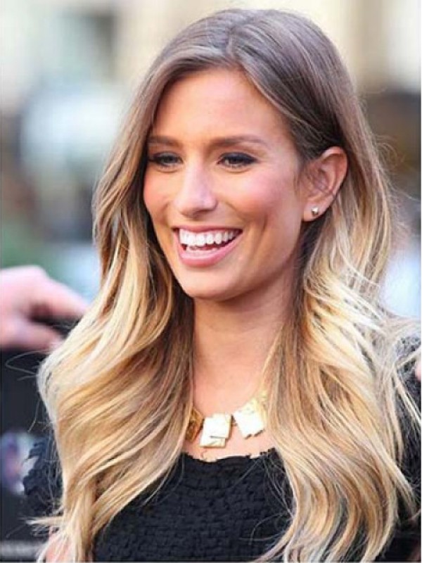 Parrucca Per Capelli Umani Con Pizzo Frontale Lungo In Due Colori Ombre