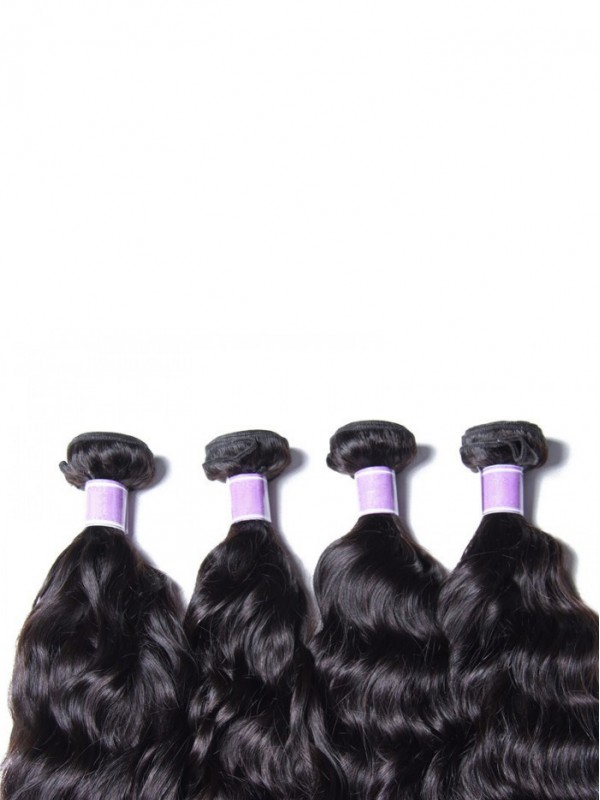 Estensioni Dei Capelli Vergini Brasiliane Dell'Onda Naturale Del Prodotto 4Pcs
