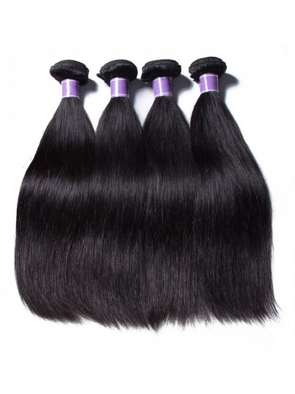 Capelli Lisci Brasiliani 4 Pacchi Tessuto Vergine Dei Capelli Umani