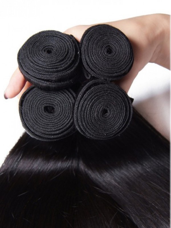 Capelli Lisci Brasiliani 4 Pacchi Tessuto Vergine Dei Capelli Umani