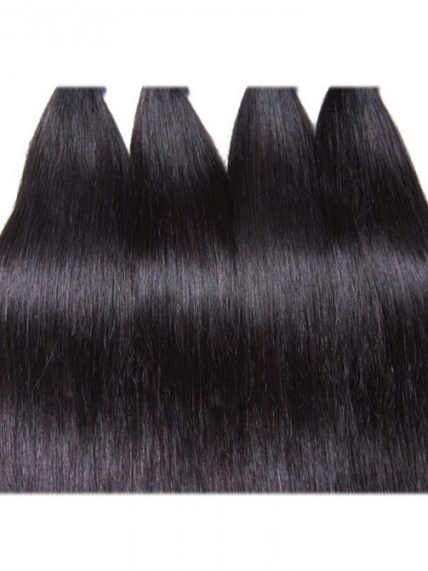 Capelli Lisci Brasiliani 4 Pacchi Tessuto Vergine Dei Capelli Umani