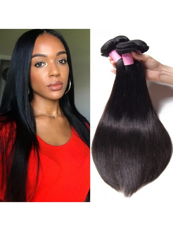 4 Pacchi Di Estensioni Dei Capelli Umani Vergini Dritti Peruviani