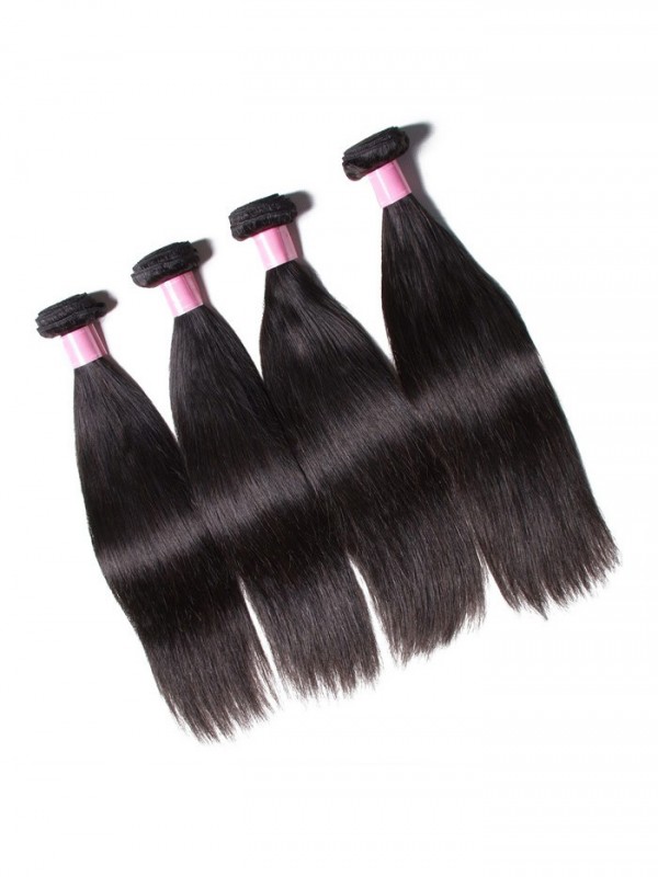 4 Pacchi Di Estensioni Dei Capelli Umani Vergini Dritti Peruviani