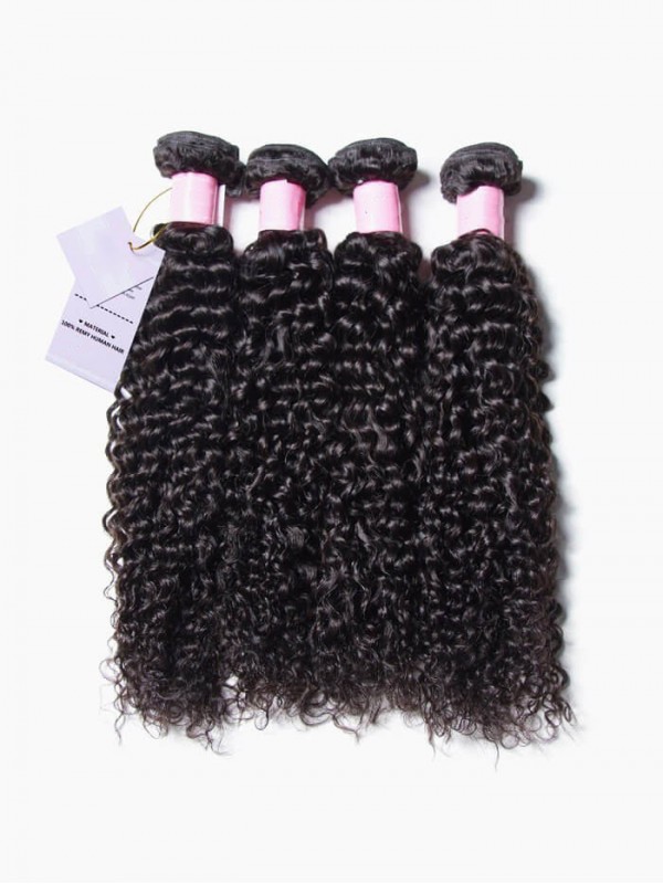 Capelli Vergini Ricci Brasiliani Jerry 4 Pezzi/Pacco