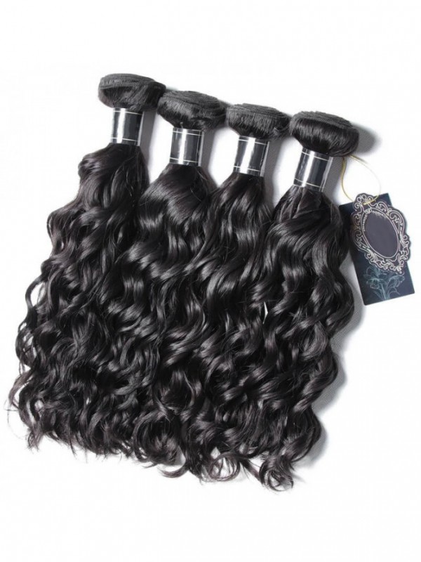 Fasci Di Capelli Vergini Di Remy 4 Pezzi / Pacco Fasci Di Onde Naturali