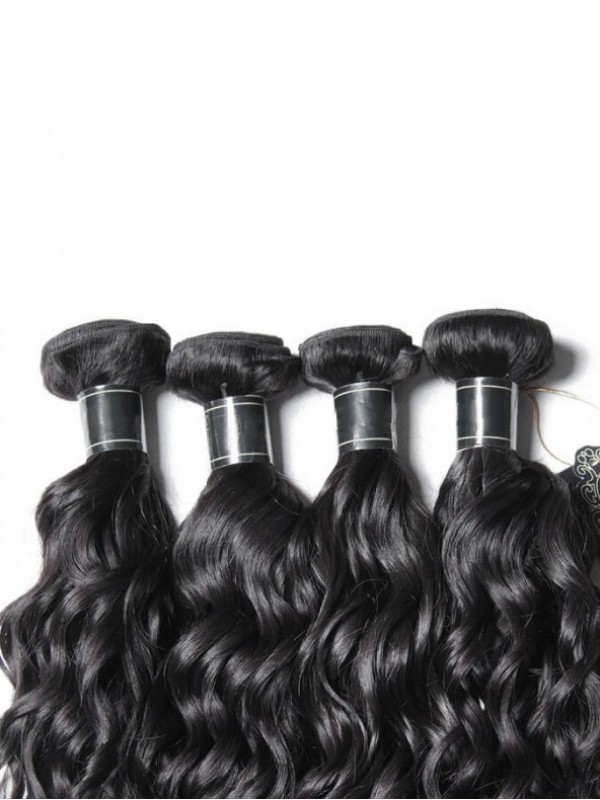 Fasci Di Capelli Vergini Di Remy 4 Pezzi / Pacco Fasci Di Onde Naturali