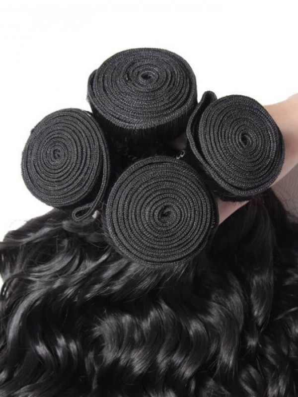 Fasci Di Capelli Vergini Di Remy 4 Pezzi / Pacco Fasci Di Onde Naturali
