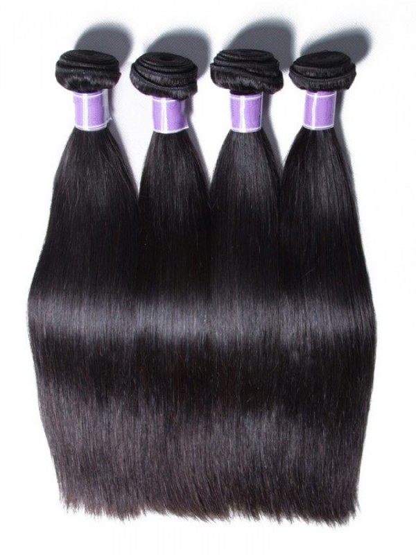 4 Pacchi Di Capelli Umani Vergini Peruviani Lisci Non Trattati