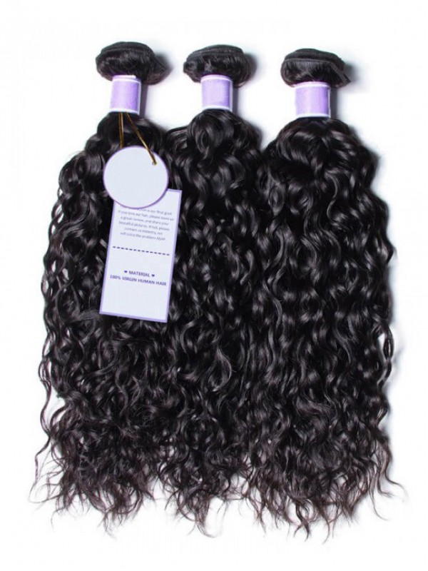 3 Pacchi Di Capelli Umani Vergini Brasiliani Dell'Onda D'Acqua