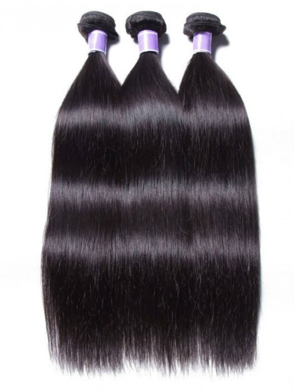 3 Fasci Di Capelli Lisci Indiani 100% Capelli Vergini