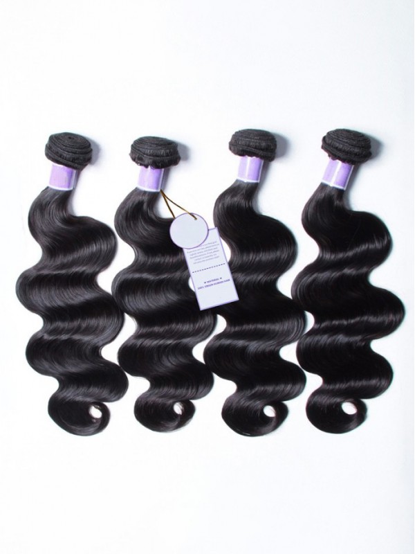 100% Capelli Umani Vergini Malesi 4 Fasci Di Onde Del Corpo