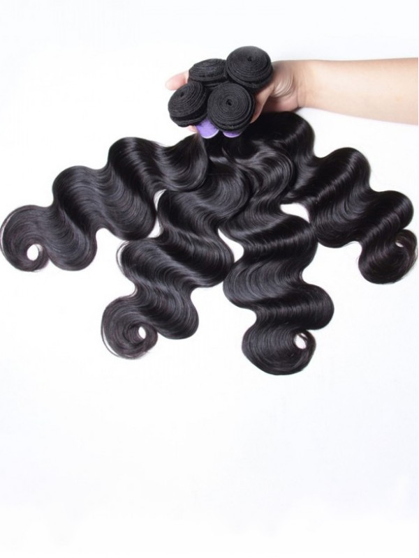 100% Capelli Umani Vergini Malesi 4 Fasci Di Onde Del Corpo