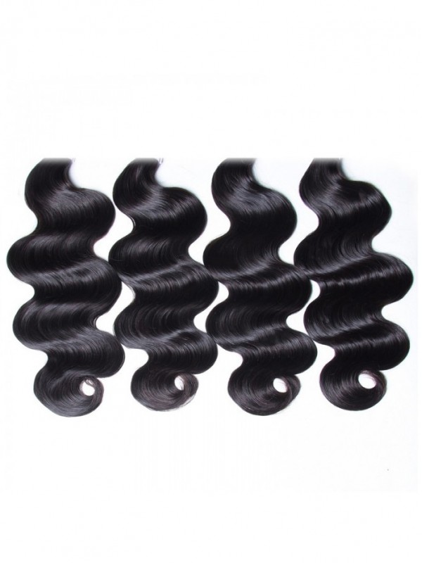 100% Capelli Umani Vergini Malesi 4 Fasci Di Onde Del Corpo