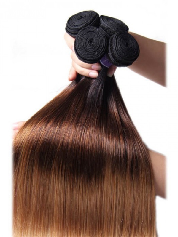 4 Pacchi T1B/4/27 Ombre Capelli Vergini Umani Lisci