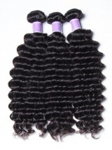 3 Pz/Pacco Peruviano Profondo Dei Capelli Umani Tesse