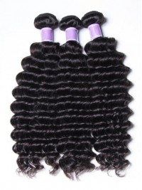 3 Pz/Pacco Peruviano Profondo Dei Capelli Umani Tesse