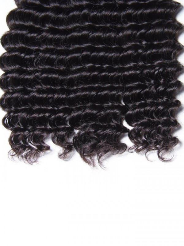 3 Pz/Pacco Peruviano Profondo Dei Capelli Umani Tesse