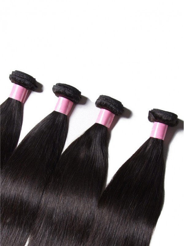 4 Fasci Di Capelli Lisci Vergini Brasiliani