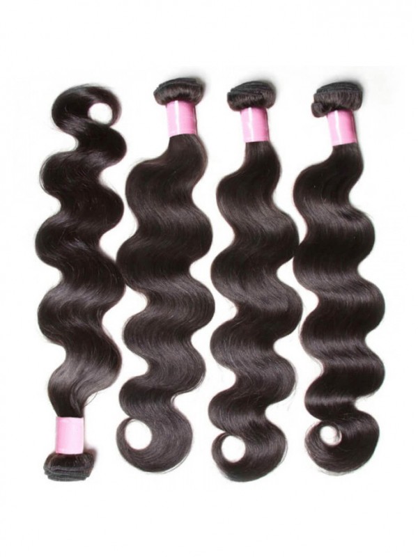4 Pz/Pacco Peruviano Dell'Onda Del Corpo Dei Capelli Umani Vergini