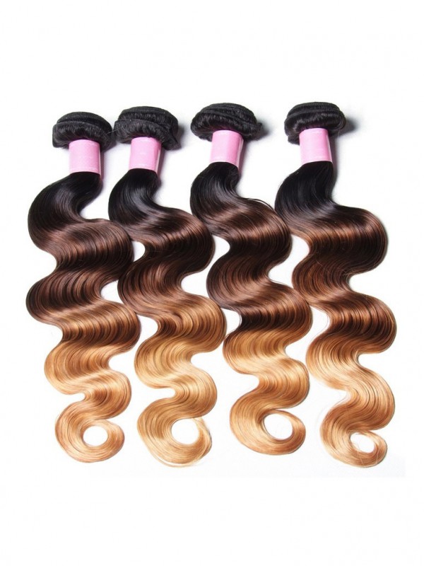 4 Pacchi Di Capelli Vergini Umani Brasiliani Dell'Onda Del Corpo Di Ombre