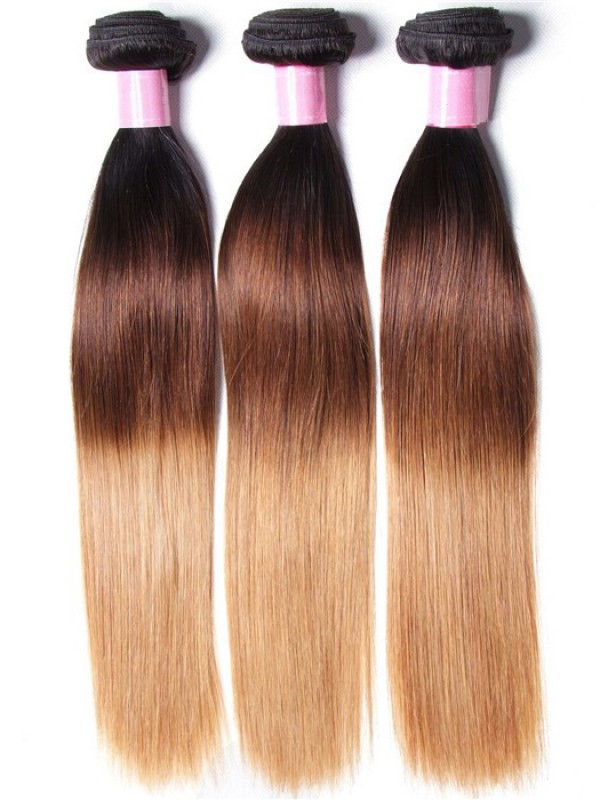 3 Pz/Lotto Tre Toni Ombre Capelli Vergini Lisci