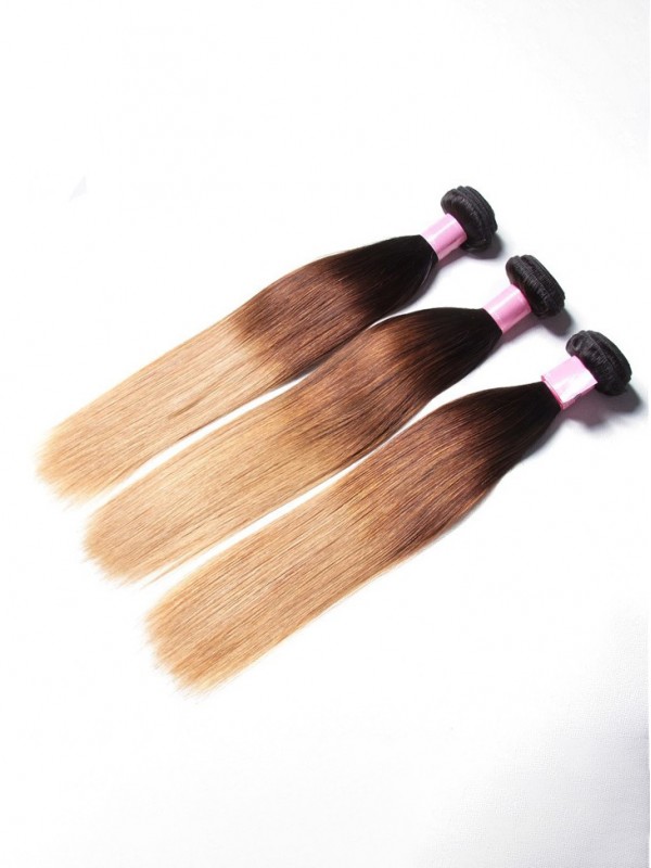 3 Pz/Lotto Tre Toni Ombre Capelli Vergini Lisci