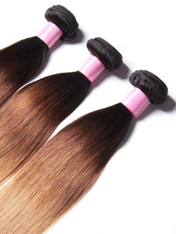 3 Pz/Lotto Tre Toni Ombre Capelli Vergini Lisci