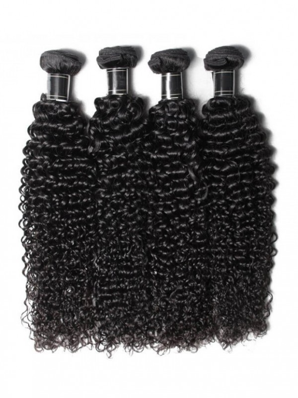 Fasci Di Capelli Ricci Del Tessuto Di Jerry Dei Capelli Umani Vergini Di Remy 4Pcs/Pack