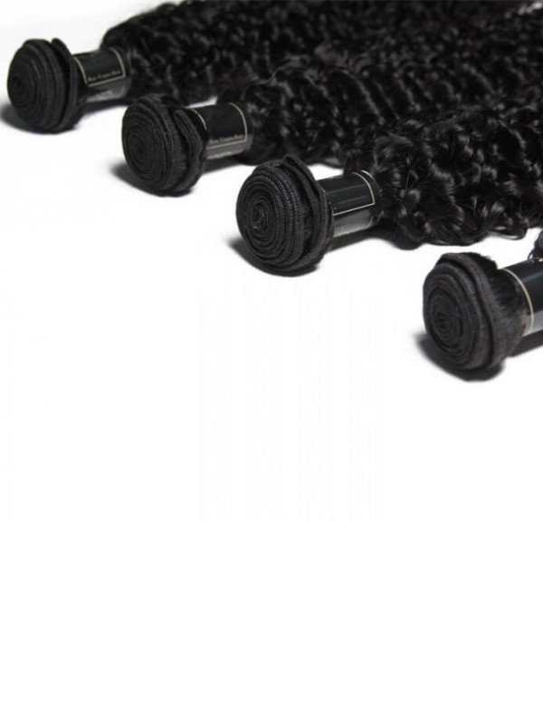 Fasci Di Capelli Ricci Del Tessuto Di Jerry Dei Capelli Umani Vergini Di Remy 4Pcs/Pack