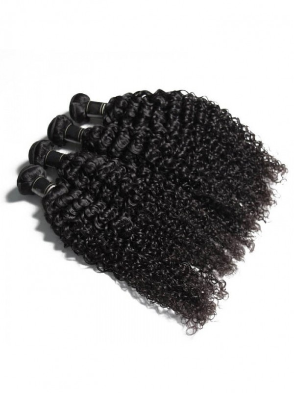 Fasci Di Capelli Ricci Del Tessuto Di Jerry Dei Capelli Umani Vergini Di Remy 4Pcs/Pack