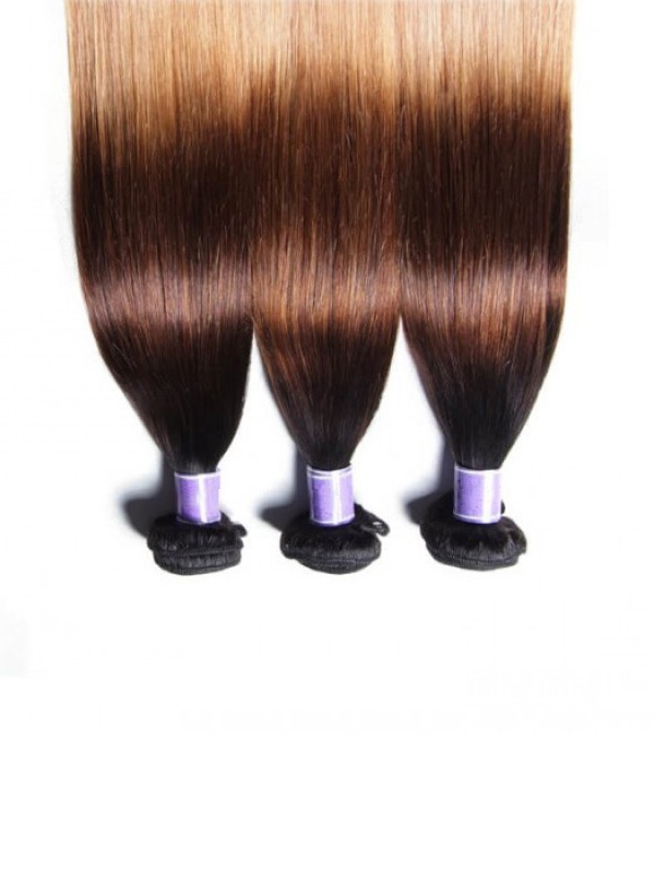 Tessitura Di Capelli Vergini Umani Lisci A Tre Toni Ombre A 3 Fasci