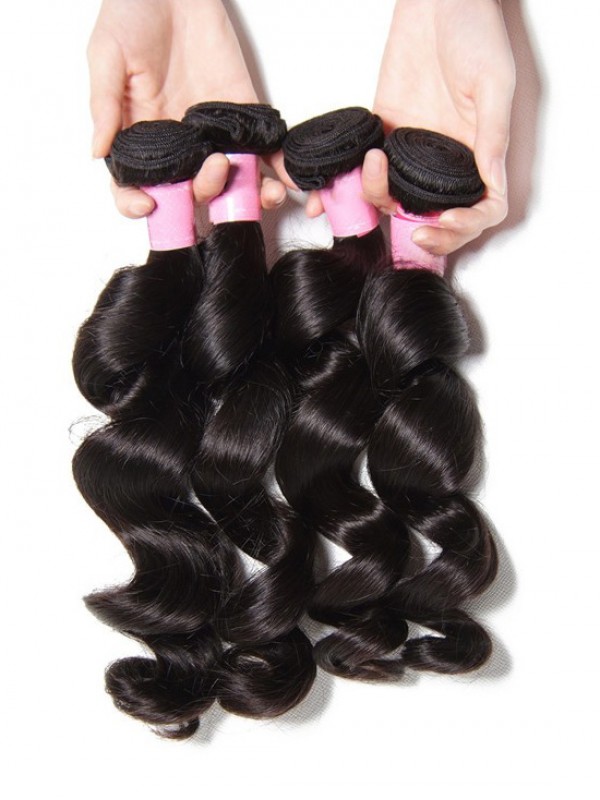 Trama Vergine Peruviana Dei Capelli Dell'Onda Sciolta 4 Pezzi/Pacco
