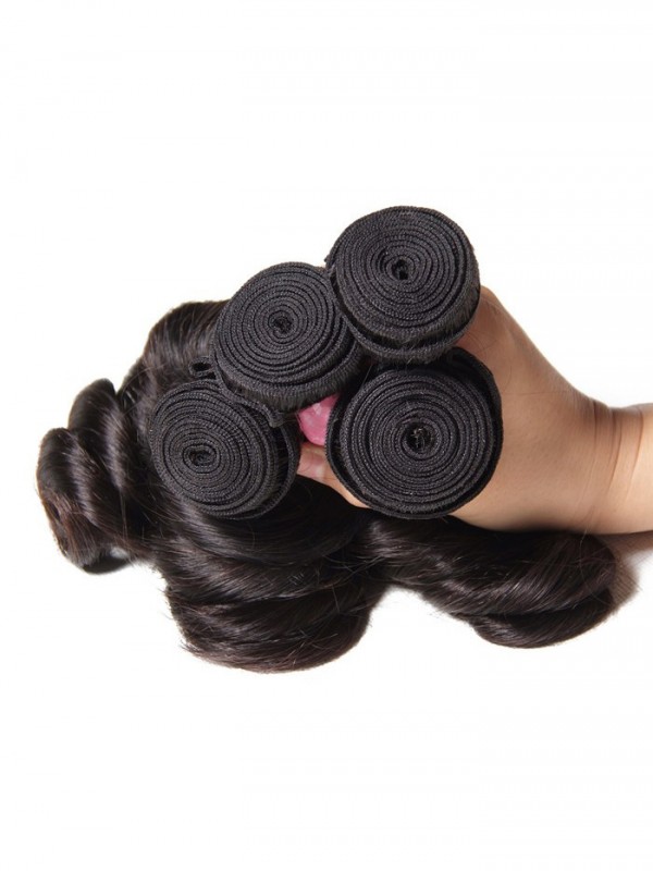 Trama Vergine Peruviana Dei Capelli Dell'Onda Sciolta 4 Pezzi/Pacco