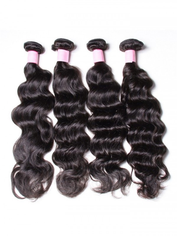 Trama Peruviana Dei Capelli Dell'Onda Naturale 4 Pezzi/Pacco