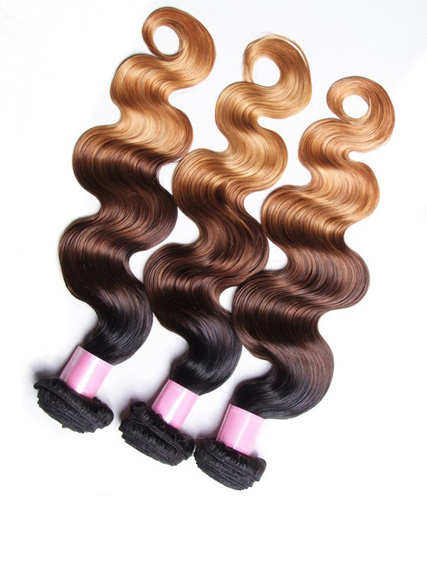 3 Pacchi Di Capelli Umani Brasiliani Dell'Onda Del Corpo Di Ombre