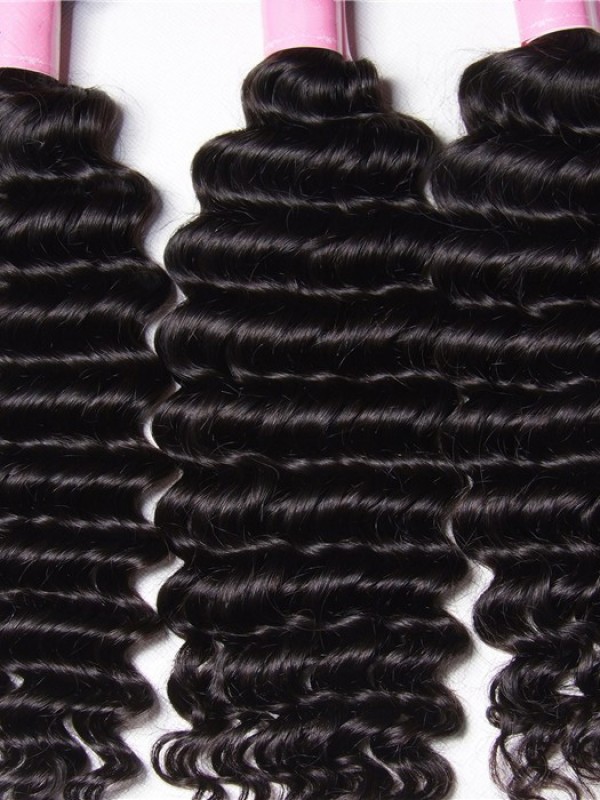 4 Pz/Pacco Malese Onda Profonda Trama Dei Capelli Del Virgin