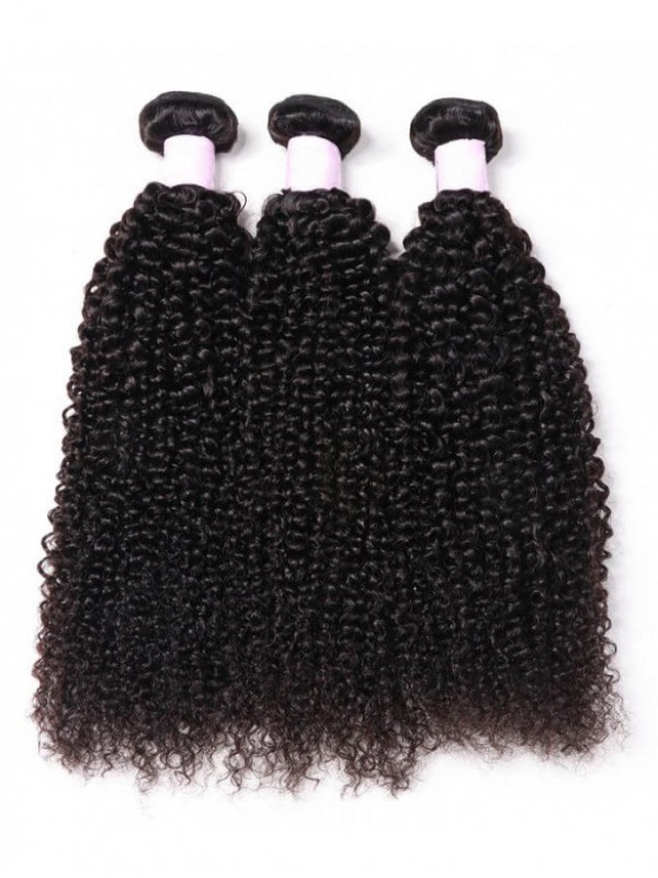 100% Capelli Umani Vergini Ricci Crespi 3 Pacchi