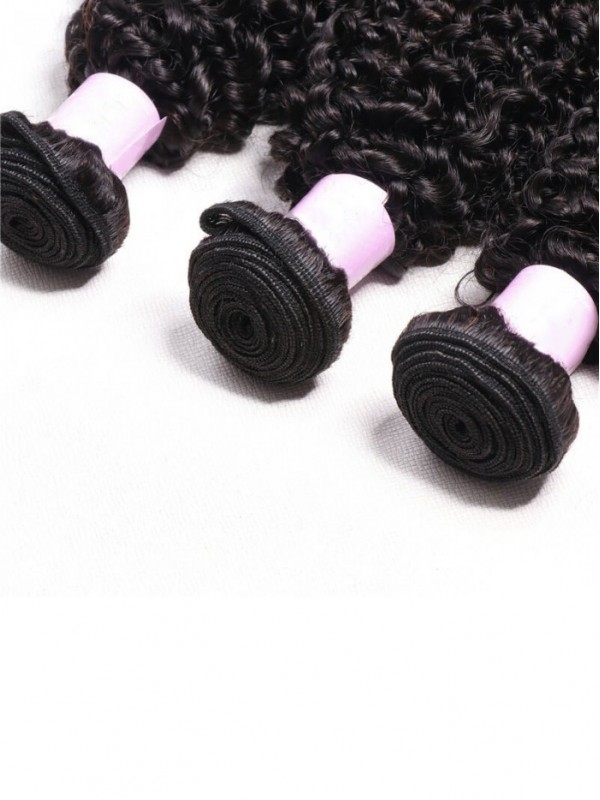 100% Capelli Umani Vergini Ricci Crespi 3 Pacchi