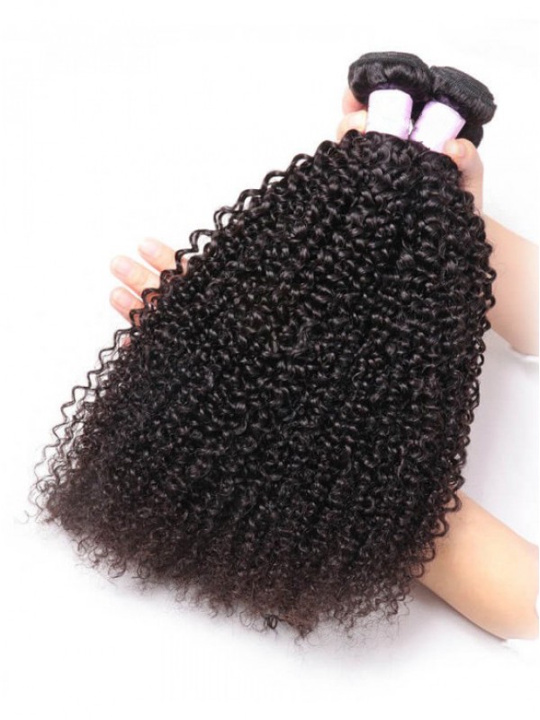 4 Pacchi Di Capelli Vergini Ricci Crespi Non Trattati