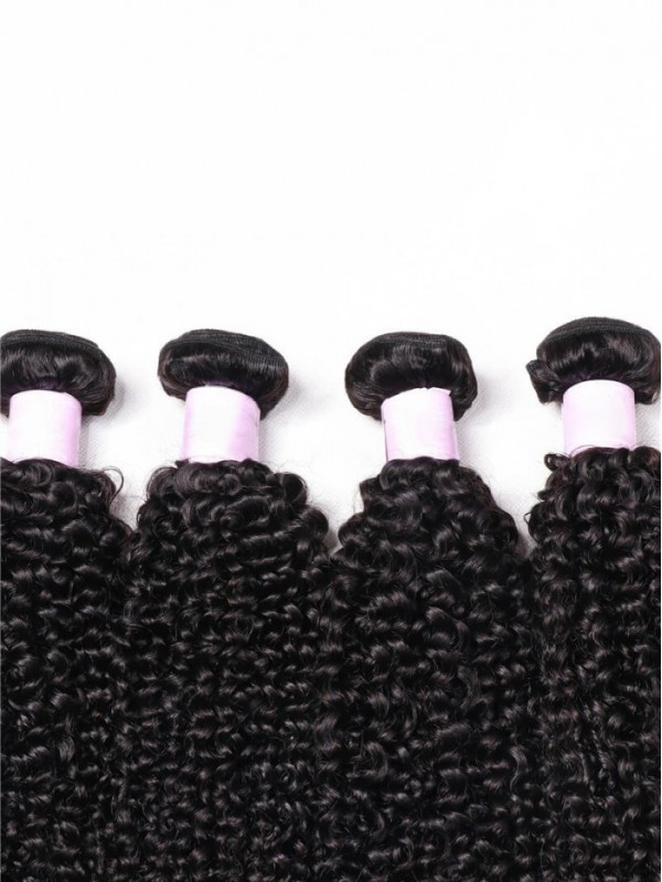 4 Pacchi Di Capelli Vergini Ricci Crespi Non Trattati