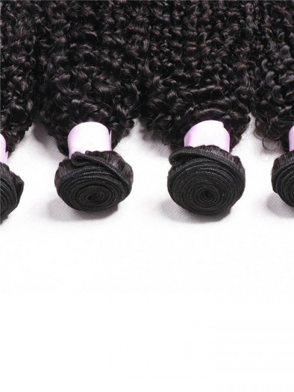 4 Pacchi Di Capelli Vergini Ricci Crespi Non Trattati