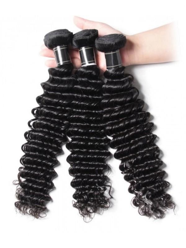 Trama Vergine Dei Capelli Umani Di Remy Dell'Onda Profonda 3 Pz/Lotto