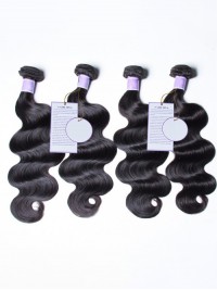 4 Pz/Pacco Estensioni Dei Capelli Umani Dell'Onda Del Corpo Indiano