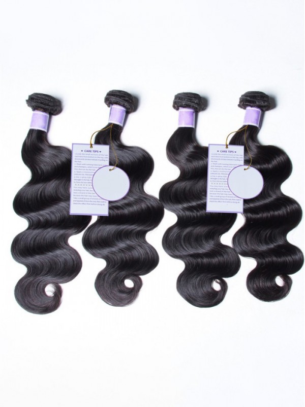 4 Pz/Pacco Estensioni Dei Capelli Umani Dell'Onda Del Corpo Indiano