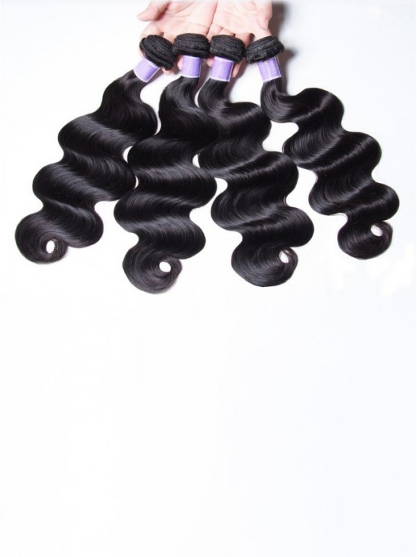 4 Pz/Pacco Estensioni Dei Capelli Umani Dell'Onda Del Corpo Indiano