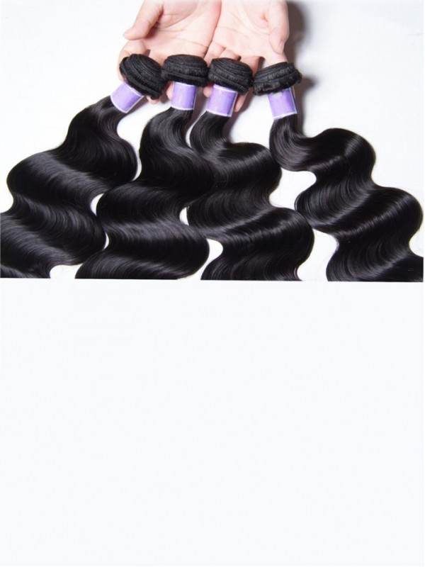 4 Pz/Pacco Estensioni Dei Capelli Umani Dell'Onda Del Corpo Indiano