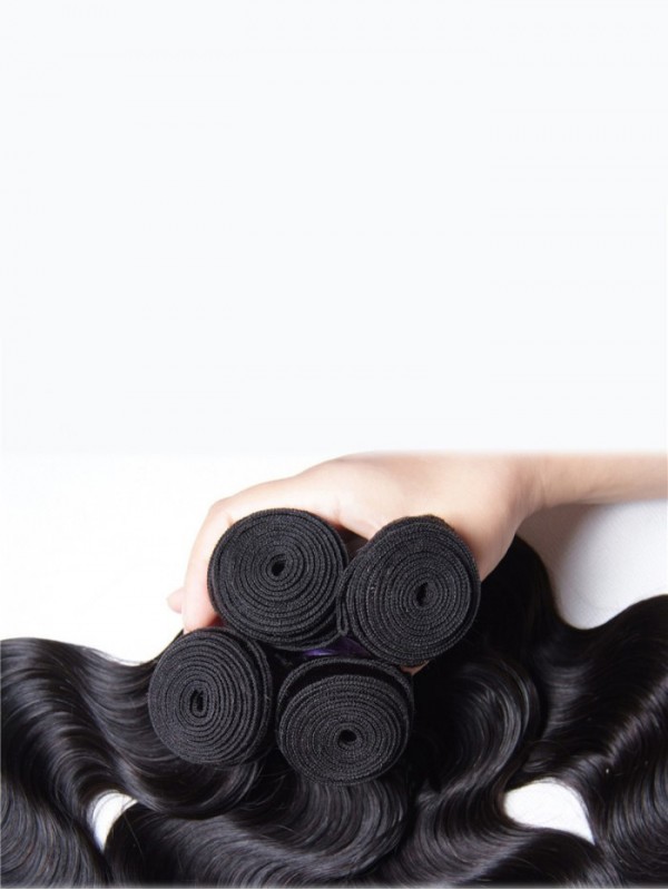 4 Pz/Pacco Estensioni Dei Capelli Umani Dell'Onda Del Corpo Indiano