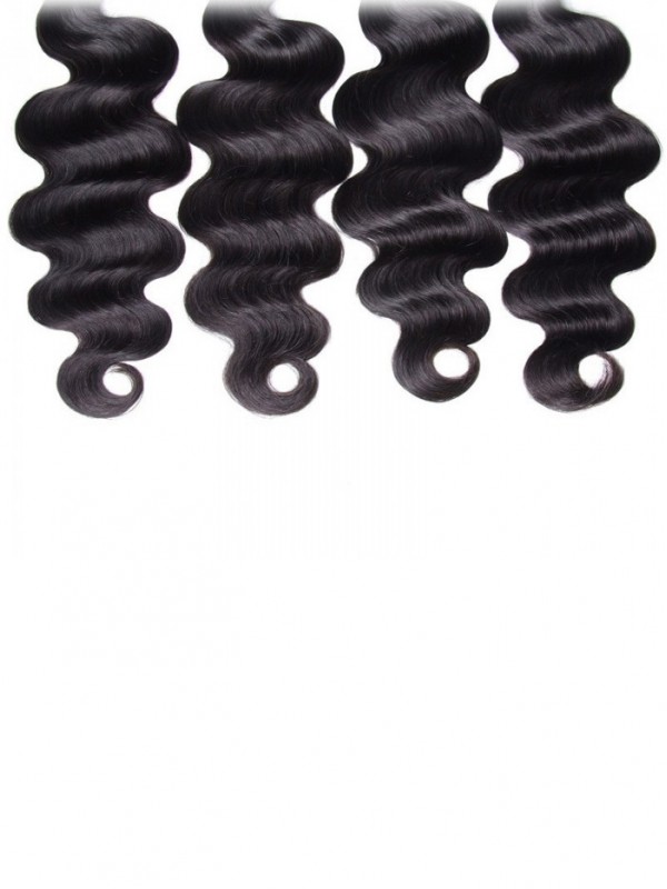 4 Pz/Pacco Estensioni Dei Capelli Umani Dell'Onda Del Corpo Indiano